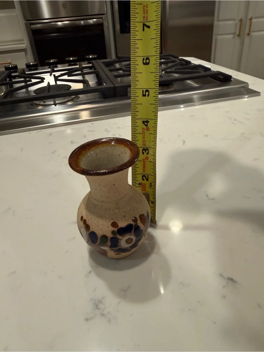 Netzi Tonala Mexican Pottery Vase Signed Quail Floral Folk Art  Vintage